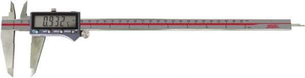 SPI - 0 to 12" Range 0.0005" Resolution, IP54 Electronic Caliper - Stainless Steel with 2-1/2" Stainless Steel Jaws, 0.0015" Accuracy, Wireless Output - USA Tool & Supply