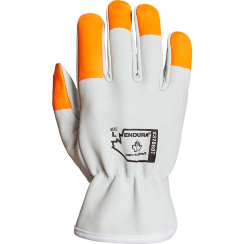 Durable goatskin driver gloves with hi viz fingertips