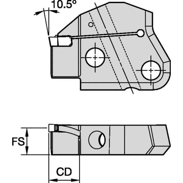 Kennametal - Left Hand Cut Indexable Grooving Cartridge - EG0400M04P04 Insert Style - USA Tool & Supply