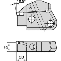Kennametal - Left Hand Cut Indexable Grooving Cartridge - EG0400M04P04 Insert Style - USA Tool & Supply