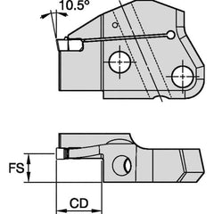 Kennametal - Left Hand Cut Indexable Grooving Cartridge - EG0500M05P04 Insert Style - USA Tool & Supply