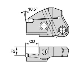 Kennametal - Right Hand Cut Indexable Grooving Cartridge - EG0400M04P04 Insert Style - USA Tool & Supply