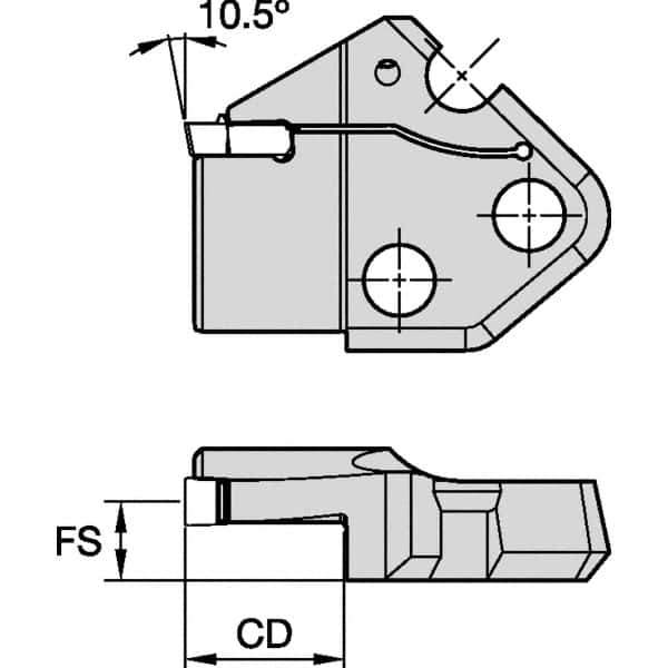 Kennametal - Left Hand Cut Indexable Grooving Cartridge - EG0600M06P04 Insert Style - USA Tool & Supply