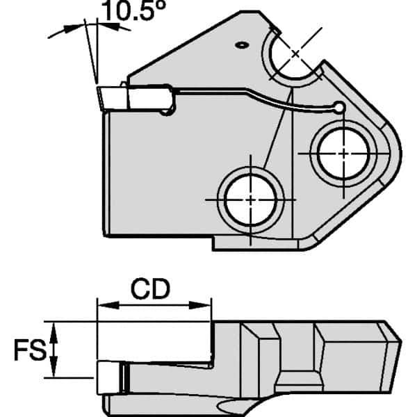 Kennametal - Right Hand Cut Indexable Grooving Cartridge - EG0600M06P04 Insert Style - USA Tool & Supply