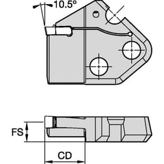 Kennametal - Left Hand Cut Indexable Grooving Cartridge - EG0800M08P08 Insert Style - USA Tool & Supply