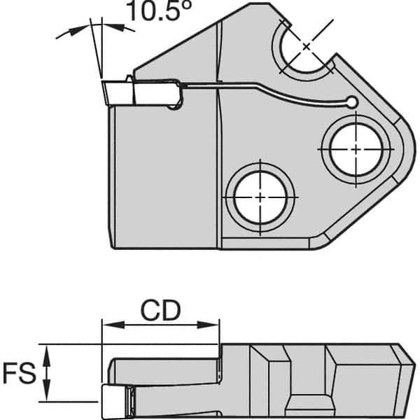 Kennametal - Right Hand Cut Indexable Grooving Cartridge - EG0600M06P04 Insert Style - USA Tool & Supply