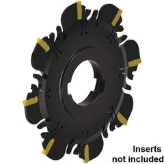 Kennametal - Arbor Connection, 0.047" Cutting Width, 3/8" Depth of Cut, 4" Cutter Diam, 1" Hole DIam, 11 Tooth Indexable Slotting Cutter - 1" Shank Diam, FDA Toolholder, XCP12... Insert, Neutral Cutting Direction - USA Tool & Supply