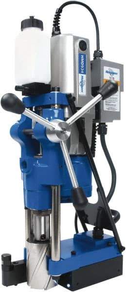 Hougen - 3/4" Chuck, 4" Travel, Portable Magnetic Drill Press - 70, 120, 200 & 332 RPM, 13 Amps, 1553 Watts, 115 Volts, 2' Cord Length - USA Tool & Supply