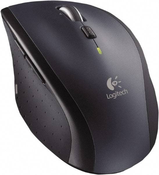 Logitech - Black Wireless Mouse - Use with Mac OS X 10.4 & Later,Windows XP, Vista, 7, 8 - USA Tool & Supply