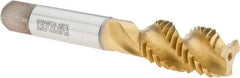 Kennametal - 5/8-11 3 Flute Modified Bottoming Spiral Flute Tap - Cobalt, TiCN/TiN Finish, 96.8mm OAL, Right Hand Flute, Right Hand Thread, H3 - USA Tool & Supply