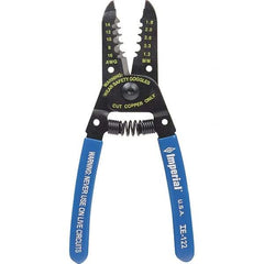 Imperial - 8 to 16 AWG Capacity Wire Stripper/Cutter - 6" OAL, Hardened Steel with Cushion Grip Handle - USA Tool & Supply