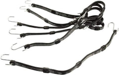 Erickson Manufacturing - Adjustable Bungee Strap with S Hook - 24" OAL, Black - USA Tool & Supply