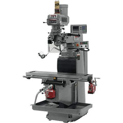 Jet - 54" Table Width x 12" Table Length, Electronic Variable Speed Control, 3 Phase Knee Milling Machine - R8 Spindle Taper, 5 hp - USA Tool & Supply