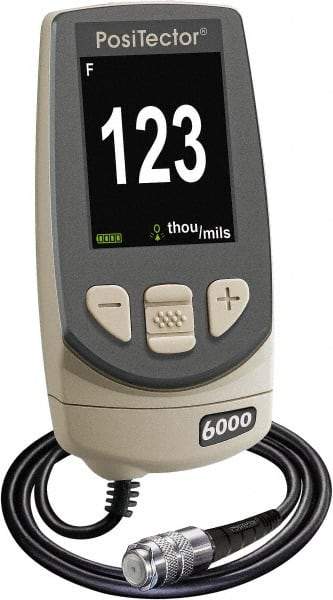 Made in USA - 0 to 250 mil Color LCD Coating Thickness Gage - For Use with PosTector 200, 6000, DPM, SPG & UTG Probes - USA Tool & Supply