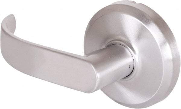 Stanley - Grade 2 Dummy Lever Lockset for 1-3/8 to 2" Thick Doors - 2-3/4" Back Set, Keyless Cylinder, Brass Alloy, Chrome Finish - USA Tool & Supply