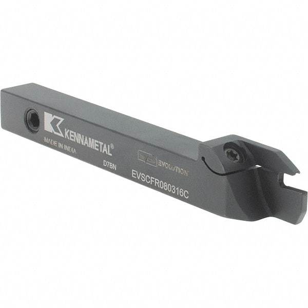 Kennametal - External Thread, 16mm Max Cut of Depth, 3mm Min Groove Width, 5" OAL, Right Hand Indexable Grooving Cutoff Toolholder - 1/2" Shank Height x 1/2" Shank Width, EG0300M03P02 Insert Style, EVSC Toolholder Style, Series Beyond Evolution - USA Tool & Supply
