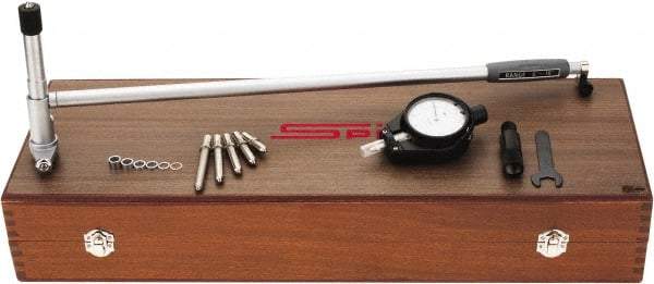 SPI - 6 Anvil, 6 to 10" Dial Bore Gage - 0.0001" Graduation, 16" Gage Depth, Accurate to 0.0003", Carbide Ball - USA Tool & Supply