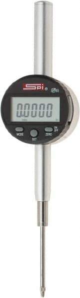 SPI - 0 to 2" Range, 0.00005" Graduation, Electronic Drop Indicator - Flat & Lug Back, Accurate to 0.0012", Inch & Metric System, Digital Display - USA Tool & Supply