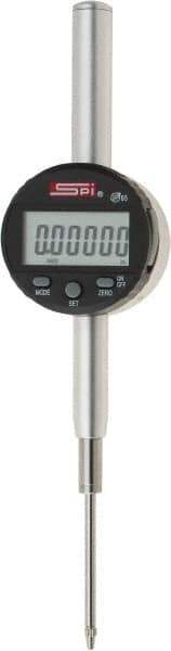 SPI - 0 to 2" Range, 0.00005" Graduation, Electronic Drop Indicator - Flat & Lug Back, Accurate to 0.00025", Inch & Metric System, Digital Display - USA Tool & Supply