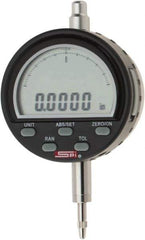SPI - 0 to 1/4" Range, 0.0001" Graduation, Electronic Drop Indicator - Flat & Lug Back, Accurate to 0.0003", Inch & Metric System, Digital Display - USA Tool & Supply