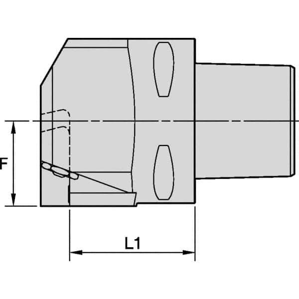 Kennametal - EG-P-GUP, EG-U-GUN, EG-U-GUP, ER-P-GUP, ER-U-GUN, ER-U-GUP Insert, 57mm Head Length, Modular Grooving Blade Holder Head - Right Hand Cut, System Size PSC80, Through Coolant, Series Beyond Evolution - USA Tool & Supply