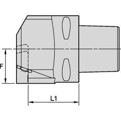 Kennametal - EG-P-GUP, EG-U-GUN, EG-U-GUP, ER-P-GUP, ER-U-GUN, ER-U-GUP Insert, 57mm Head Length, Modular Grooving Blade Holder Head - Left Hand Cut, System Size PSC80, Through Coolant, Series Beyond Evolution - USA Tool & Supply