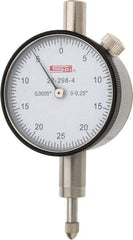 SPI - 1/4" Range, 0-25-0 Dial Reading, 0.0005" Graduation Dial Drop Indicator - 1.61" Dial, 0.05" Range per Revolution, 0.0005" Accuracy, Includes NIST Traceability Certification - USA Tool & Supply