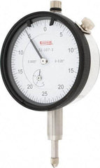 SPI - 1/4" Range, 0-25-0 Dial Reading, 0.0005" Graduation Dial Drop Indicator - 2.2" Dial, 0.05" Range per Revolution, 0.0015" Accuracy, Revolution Counter, Includes NIST Traceability Certification - USA Tool & Supply