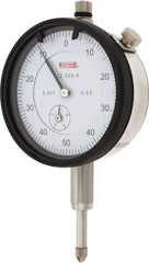 SPI - 1/2" Range, 0-50-0 Dial Reading, 0.001" Graduation Dial Drop Indicator - 2.2" Dial, 0.1" Range per Revolution, 0.002" Accuracy, Revolution Counter, Includes NIST Traceability Certification - USA Tool & Supply