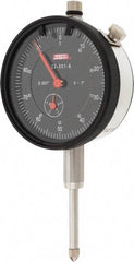 SPI - 1" Range, 0-100 Dial Reading, 0.001" Graduation Dial Drop Indicator - 2.2" Dial, 0.1" Range per Revolution, 0.002" Accuracy, Revolution Counter, Includes NIST Traceability Certification - USA Tool & Supply