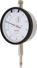 SPI - 10mm Range, 0-100 Dial Reading, 0.01mm Graduation Dial Drop Indicator - 58mm Dial, 1mm Range per Revolution, 0.02mm Accuracy, Revolution Counter, Includes NIST Traceability Certification - USA Tool & Supply