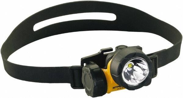 Streamlight - White LED Bulb, 90 Lumens, Hands-free Flashlight - Yellow Plastic Body, 3 AAA Alkaline Batteries Included - USA Tool & Supply