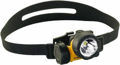 Streamlight - White LED Bulb, 90 Lumens, Hands-free Flashlight - Yellow Plastic Body, 3 AAA Alkaline Batteries Included - USA Tool & Supply