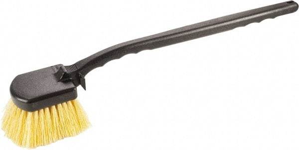 Harper Brush - 2-1/4" Bristle Length, Polypropylene Utility Scrub Brush - 3-1/2" x 3-1/2" Long x 3" Wide Head, 20" OAL, Easy Grip Handle, Black, Polypropylene Block - USA Tool & Supply