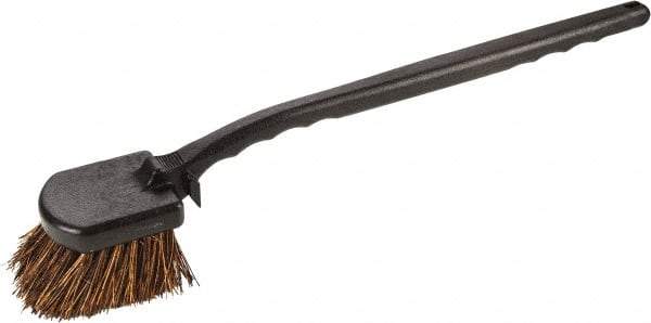 Harper Brush - 2-1/4" Bristle Length, Palmyra Utility Scrub Brush - 3-1/2" x 3-1/2" Long x 3" Wide Head, 20" OAL, Easy Grip Handle, Black, Polypropylene Block - USA Tool & Supply