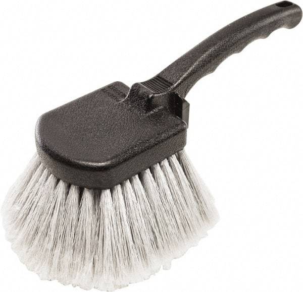 Harper Brush - 2-1/4" Bristle Length, Flagged Plastic Utility Scrub Brush - 3-1/2" x 3-1/2" Long x 3" Wide Head, 10" OAL, Easy Grip Handle, Black, Polypropylene Block, Flagged - USA Tool & Supply