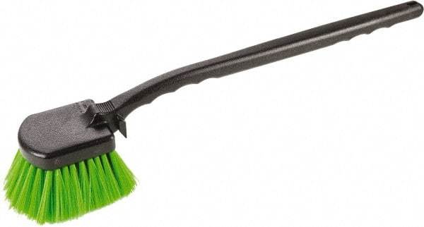 Harper Brush - 2-1/4" Bristle Length, Flagged Plastic Utility Scrub Brush - 3-1/2" x 3-1/2" Long x 3" Wide Head, 20" OAL, Easy Grip Handle, Black, Polypropylene Block, Flagged - USA Tool & Supply