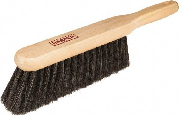 Harper Brush - 14" OAL, Horsehair Counter Brush - 2-1/4" Bristle Length, 8" Long x 1-3/4" Wide Head, Straight Wood Handle, Black - USA Tool & Supply