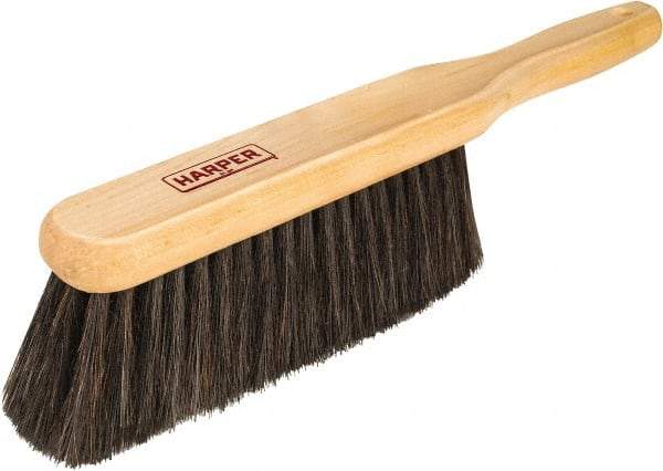 Harper Brush - 14" OAL, Horsehair & Nylon Counter Brush - 2-1/4" Bristle Length, 8" Long x 1-3/4" Wide Head, Straight Wood Handle, Black - USA Tool & Supply