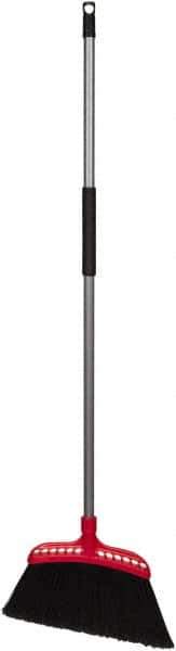 Harper Brush - 16" Wide, Black Polypropylene Bristles, 48" Metal Handle, Angled Broom - Flagged, Water Resistant - USA Tool & Supply