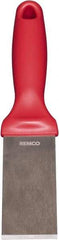 Remco - Stiff Stainless Steel Beveled Scraper - 1-1/2" Blade Width x 3-1/2" Blade Length, 5-13/32" Long Ergonomic Polypropylene Handle - USA Tool & Supply