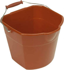 Harper Brush - 17 Qt, Plastic Rectangular Red Single Pail with Pour Spout - Handle Included, 13" Top Length - USA Tool & Supply