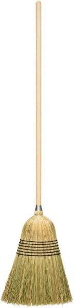 Harper Brush - 56" OAL Corn Bristle Broom - 39" Long Wood Handle, 17" Bristle Length, 14" Wide - USA Tool & Supply