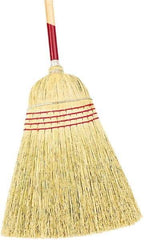 Harper Brush - 58" OAL Corn Bristle Broom - 40" Long Wood Handle, 18" Bristle Length, 18" Wide - USA Tool & Supply