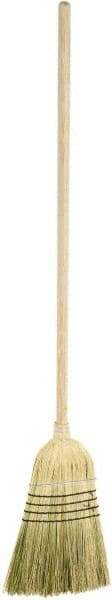 Harper Brush - 55" OAL Corn Blend Bristle Broom - 39" Long Wood Handle, 16" Bristle Length, 12" Wide - USA Tool & Supply