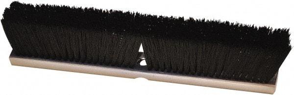 Harper Brush - 18" Medium Duty Synthetic Push Broom - 3" Bristle Length, Wood Block, Threaded Handle Connection, Handle Sold Separately - USA Tool & Supply