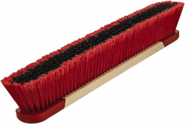 Harper Brush - 24" Medium Duty Synthetic Push Broom - 3" Bristle Length, Wood Block, Bolt-On Handle Connection, Handle Included - USA Tool & Supply