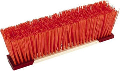 Harper Brush - 16" Rough Surface Synthetic Push Broom - 4" Bristle Length, Wood Block, Bolt-On Handle Connection, Handle Sold Separately - USA Tool & Supply