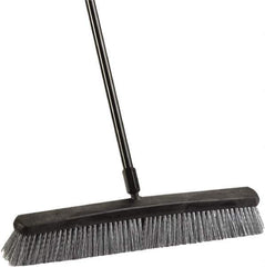 Harper Brush - 24" Rough Surface Synthetic Push Broom - 3" Bristle Length, Plastic Block, Threaded Handle Connection, Handle Included - USA Tool & Supply