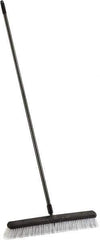 Harper Brush - 24" Smooth Surface Synthetic Push Broom - 3" Bristle Length, Plastic Block, Threaded Handle Connection, Handle Included - USA Tool & Supply